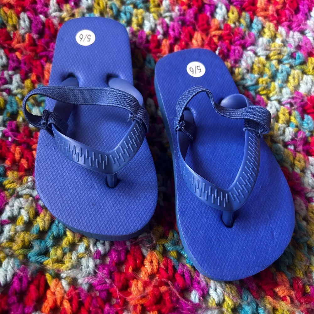 Vibrant Blue Kids Flip Flops